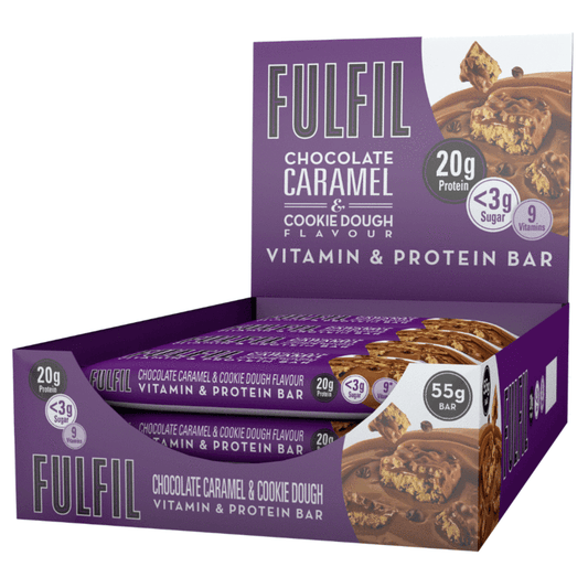 FULFIL CHOCOLATE CARAMEL & COOKIE DOUGH BOX OF 15 BARS