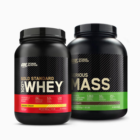 ON GOLD STANDARD WHEY + SERIOUS MASS BUNDLE